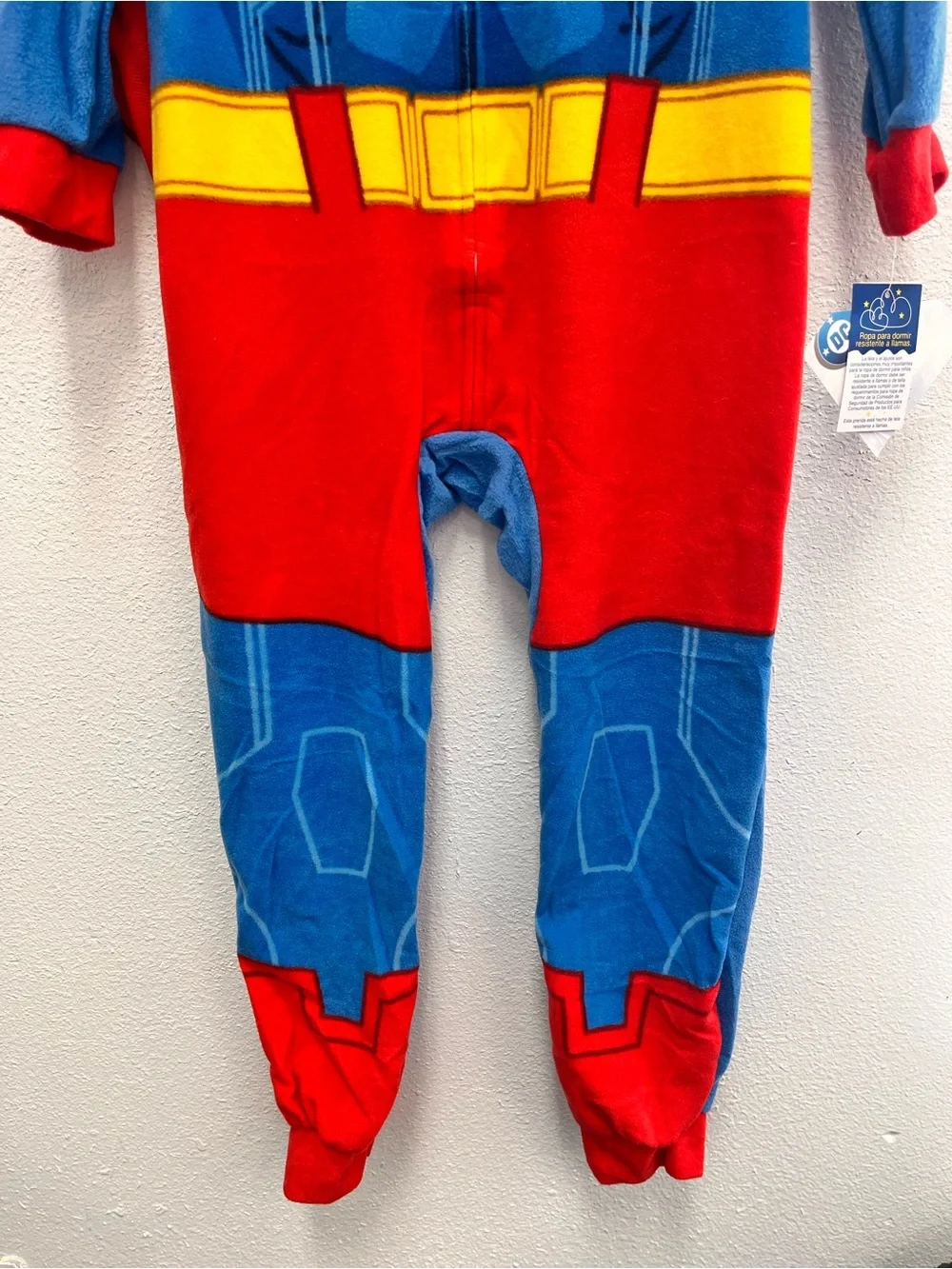 Kids Superman Costume Pajamas Long Sleeve Size M(8) Sleepwear